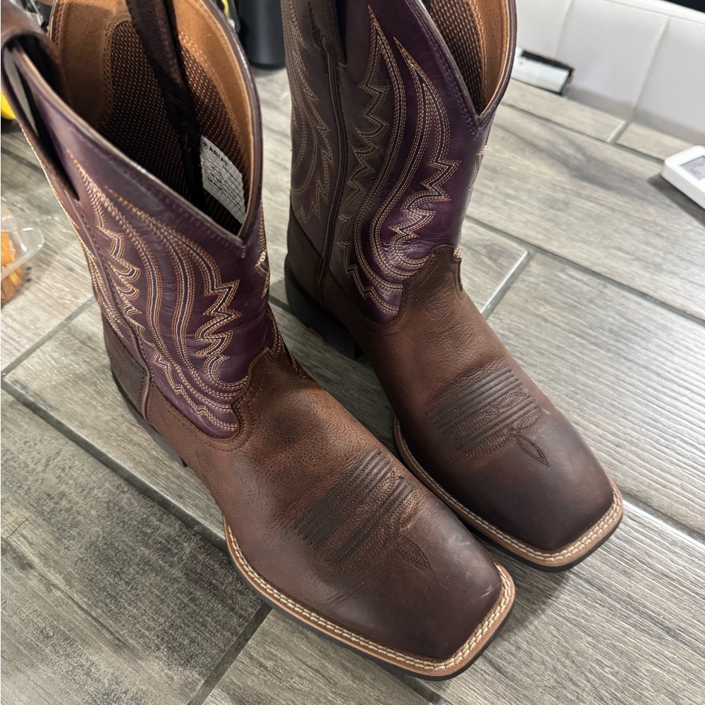 Brown and Purple Western Boots